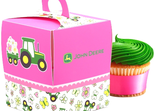John Deere Pink Cupcake Boxes.