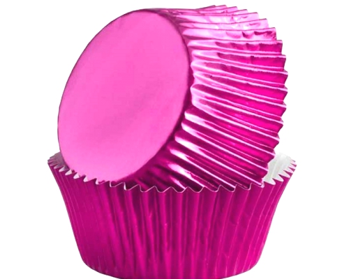 Cupcake Liners Foil Hot Pink.