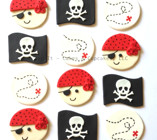 Fondant Cupcake Toppers Pirates II.
