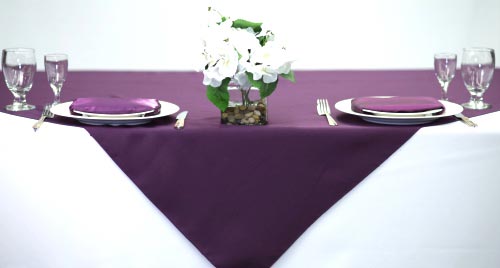 54 inch Square Plum Tablecloth Polyester Wedding Table.