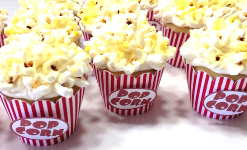 Cupcake Wrappers Popcorn Themed Cupcake Wrappers set of 12.