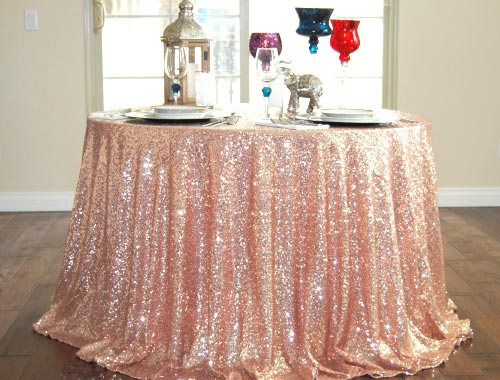 SEQUIN TABLECLOTH Rose Gold Select Your Size by.