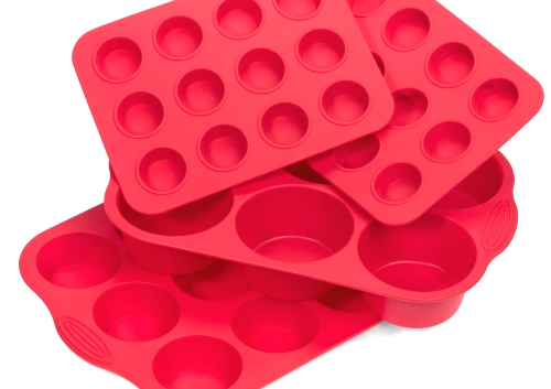 Elite BakewareTM 4 Piece Nonstick Silicone Muffin Pan And.