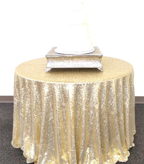 Sparkly Light Gold Glitz Sequin Table Cloth Sequin.