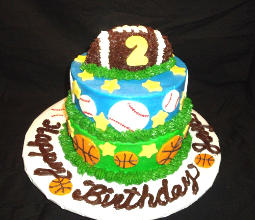 Sports Theme Birthday Cake.