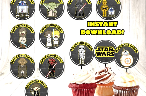 STAR WARS CUPCAKE toppers. Star wars by DecorationsLeon on.