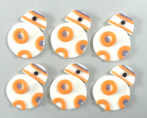 12 Star Wars BB8 Inspired Cupcake Toppers-Fondant.