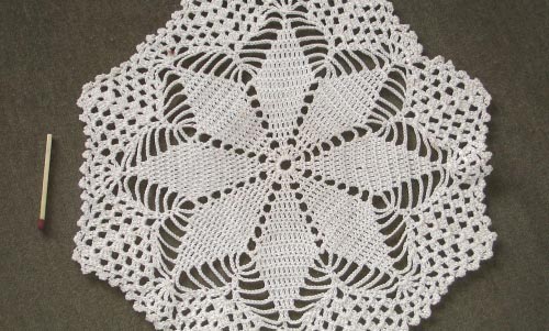 Crochet small Swedish tablecloth star about 1930.