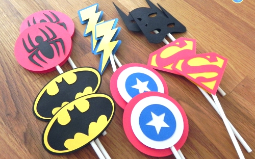 Cut Super Hero Logo Cupcake Toppers superhero batman.