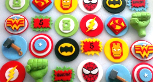 Avengers & Justice League Superhero Cupcake Toppers by.