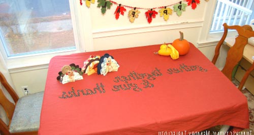 Diary of a Crafty Lady. Thanksgiving Memory Tablecloth.