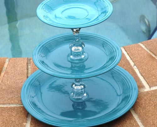 PRIVATE listing for Nikki 3 tier dessert stand turquoise.