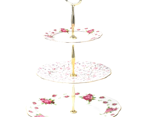 New Country Roses White Vintage 3-Tier Cake Stand.