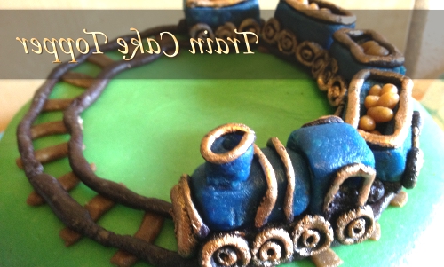 Train cake topper.