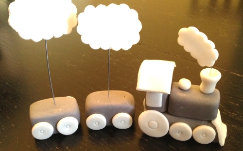 Fondant Train Cake Topper with Track.