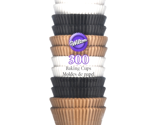 Wilton Cupcake Liners. Black and Natural. 300- Count.