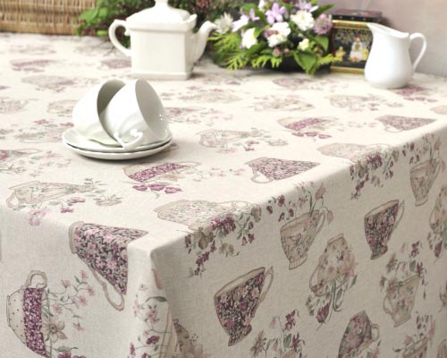 Afternoon Tea Wipeable Tablecloth 140cm.