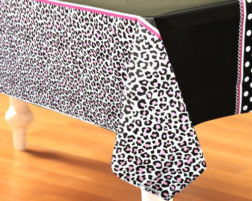 Diva Zebra Print Plastic Tablecover.