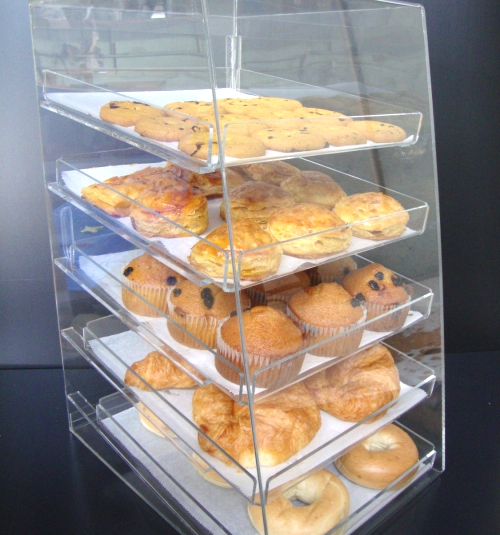 Bakery display. Cookie bin. Muffin bin.