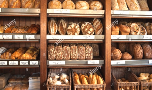 Shelves Of Bread. D'angelo Pastry And Bread. Santa Barbara.