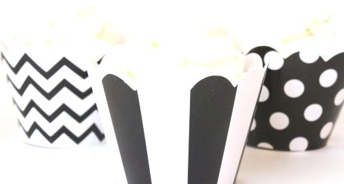 Black and White Cupcake Wrappers Polka Dot Cupcake Liners.