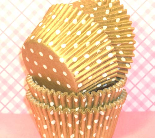 Gold Polka Dot Cupcake Liners 40.