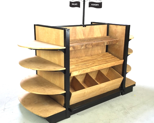 Wooden Bread Display Shelves.