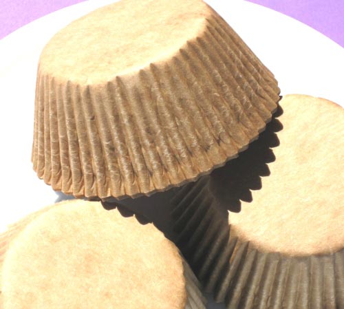 Unbleached Natural Brown Cupcake Liners Greaseproof style.