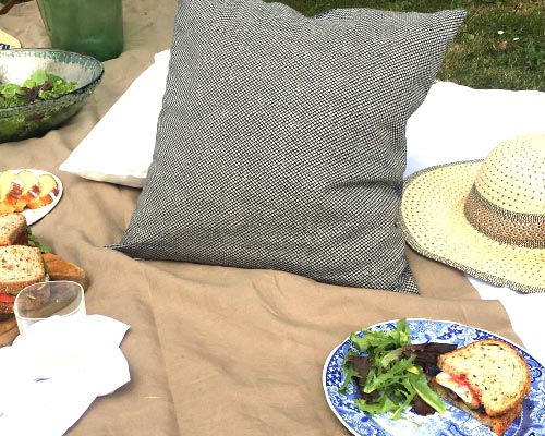 Coffee Brown Square Linen Tablelcoth.