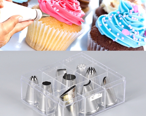 9 pieces cake decorating extra large cupcake icing piping.