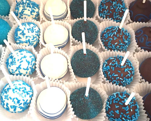 Shades of Blue Cake Pops.