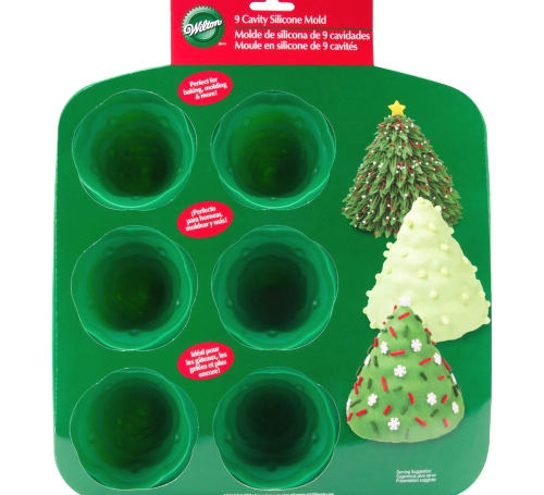 Silicone Mold-9 Cavity 3D Tree Wilton Recipes with JOANN Christmas tree cake. Silicone molds. Silicone bakeware.