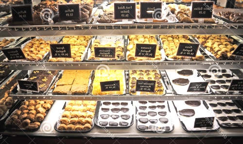 Refrigerated Cookie Display Stock Image.