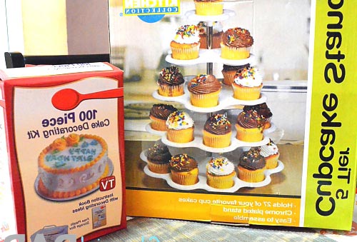 Cake Decorating Kit and Cupcake Stand.