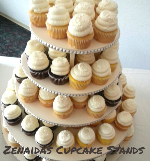 Cupcake Stand White Melamine 5 Tier 150 Cupcakes with Threaded.