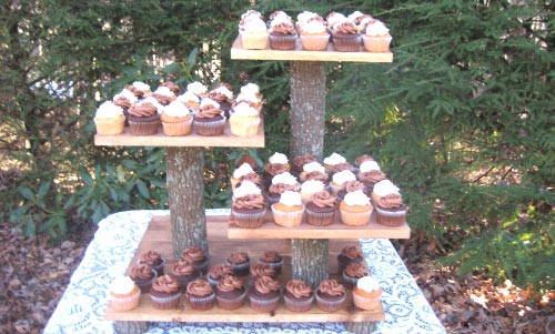Rustic Wedding Cake Stand Cupcake Dessert.