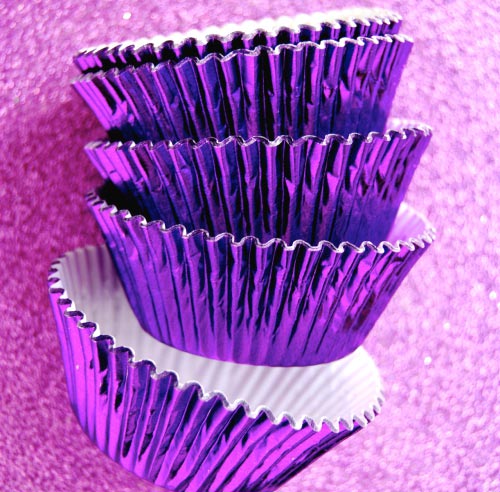 Dark Purple Foil Cupcake Liners 50 by CupcakeSocial on.