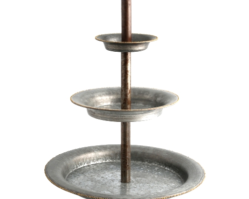 Luxe 3-Tier Galvanized Iron Dessert Tiered Stand.