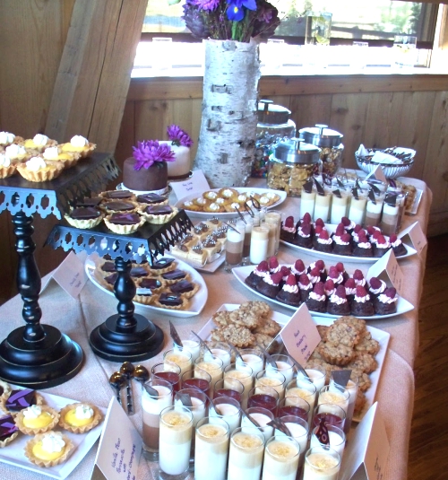 Fine baked goods and confections. Dessert table.