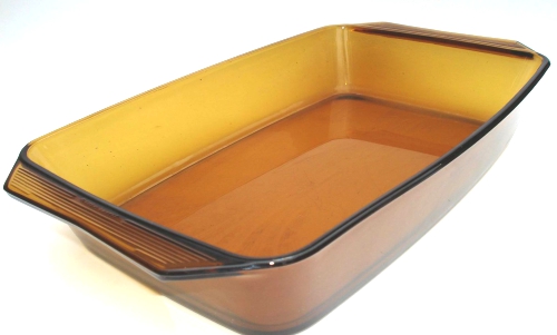 Vintage Gl Baking Pan Arcopal France Amber Gold Gl.