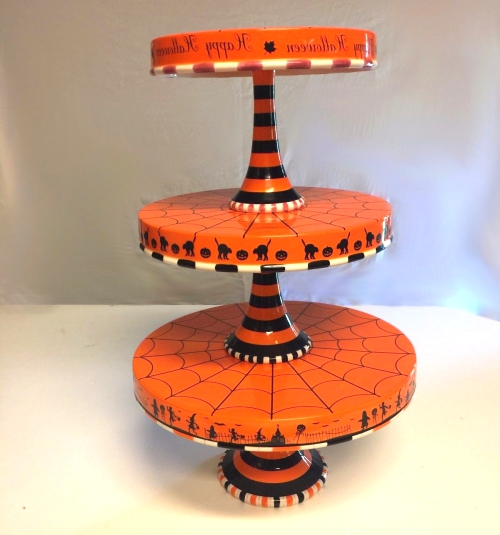 Magnificent Ideas Halloween Cake Stand And Fabulous RARE GLITTERVILLE 3 TIER HALLOWEEN CAKE CUPCAKE STAND 6 Delicious Cakes.