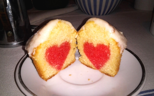 Boardgames & Baking. Valentine Vanilla Heart Muffins.