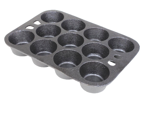 Cajun Cookware 11-Mold Seasoned Cast Iron Muffin Pan.