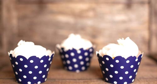 12 Navy Blue Polka Dot Cupcake Wrappers Navy Blue Cupcake.