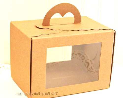 Kraft Box 5 Favor Boxes with Windows & Handle by ThePartyFairy.