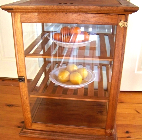 RESERVED Antique Oak and Gl Display Case Bakery.