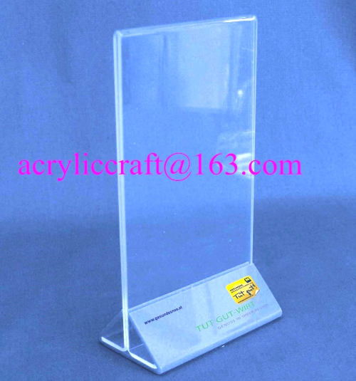 A4 acrylic tabletop display stand. Acrylic sign stand. Acrylic menu stand of item3.