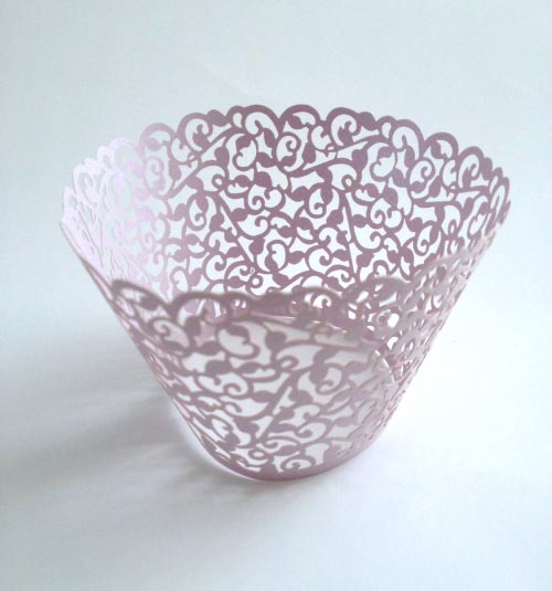 12 pcs Beautiful Lavender Lace Wedding Filigree Cupcake.