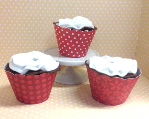 Red Cupcake Wrappers set of 10.