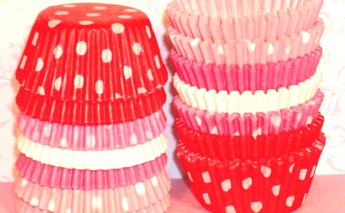 MINI Pink Polka Dot Cupcake Liners.